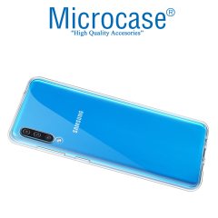 Microcase Samsung Galaxy A70s Ultra İnce 0.2 mm Soft Silikon Kılıf + Tam Kaplayan Çerçeveli Cam