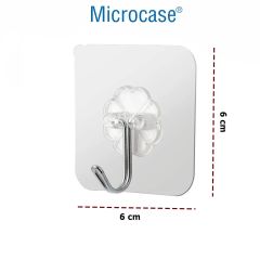 Microcase Güçlü Plastik  Yapışkanlı  Suya Dayanıklı Banyo Mutfak Eşya Havlu Vb.  Ürün Askılığı 3 Adet -Şeffaf AL4266