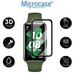 Microcase Huawei Band 7 Tam Kaplayan Kavisli Ekran Koruyucu 3D Pet Film - Siyah
