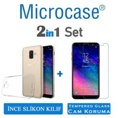 Microcase Samsung Galaxy A6 2018 İnce Silikon Kılıf + Ekran Korum