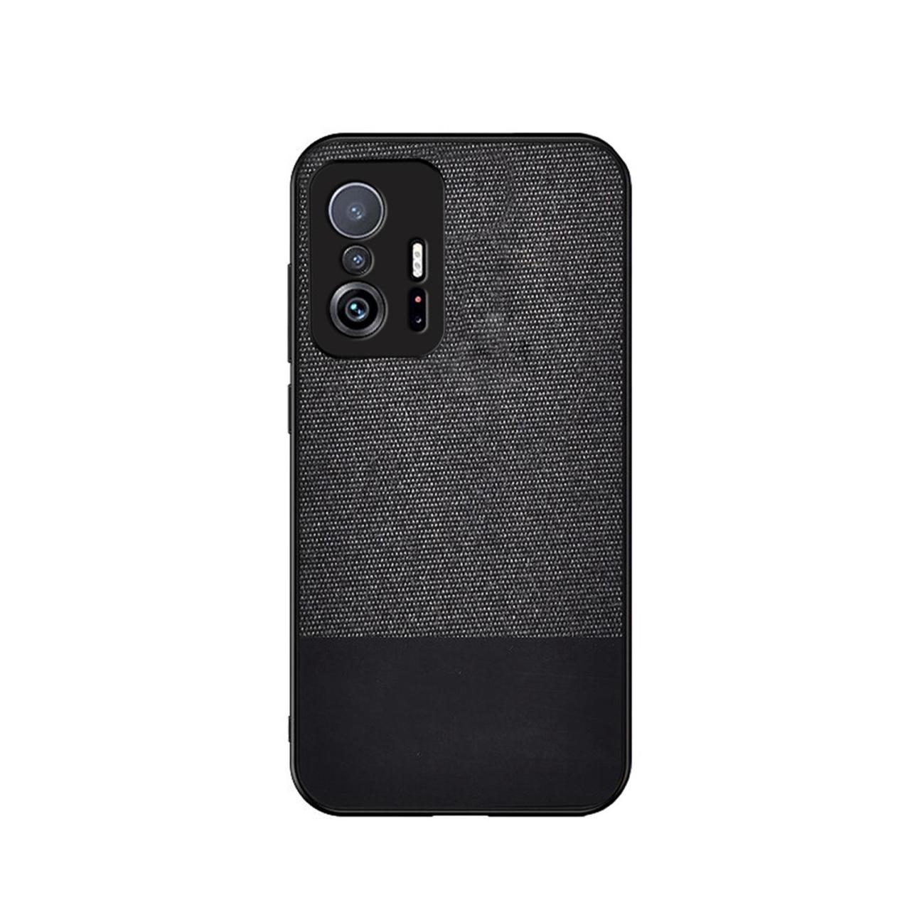 Microcase Xiaomi 11T Pro Fabrik Serisi Kumaş Desen Kılıf - Siyah