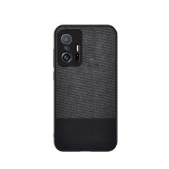 Microcase Xiaomi 11T Pro Fabrik Serisi Kumaş Desen Kılıf - Siyah
