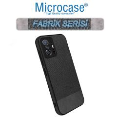 Microcase Xiaomi 11T Pro Fabrik Serisi Kumaş Desen Kılıf - Siyah