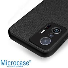 Microcase Xiaomi 11T Pro Fabrik Serisi Kumaş Desen Kılıf - Siyah