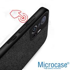 Microcase Xiaomi 11T Pro Fabrik Serisi Kumaş Desen Kılıf - Siyah