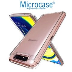 Microcase Samsung Galaxy A90 Ultra İnce 0.2 mm Soft Silikon Kılıf + Tam Kaplayan Çerçeveli Cam