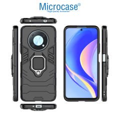 Microcase Huawei Nova Y90 Batman Serisi Yüzük Standlı Armor Kılıf - Siyah