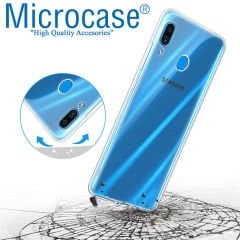 Microcase Samsung Galaxy M10s Ultra İnce 0.2 mm Soft Silikon Kılıf + Tam Kaplayan Çerçeveli Cam