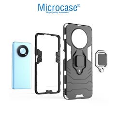 Microcase Huawei Nova Y90 Batman Serisi Yüzük Standlı Armor Kılıf - Siyah
