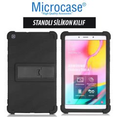 Microcase Samsung Galaxy Tab A 8.0 inch 2019 T290 T295 T297 Tablet Standlı Silikon Kılıf - Siyah