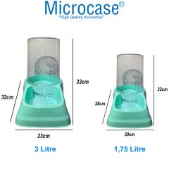 Microcase 2'li 3 lt + 1,75 lt Hazneli Kedi Köpek Su ve Mama Kabı-AL3921