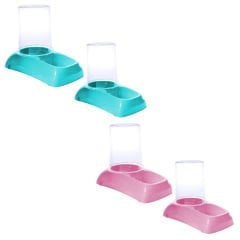 Microcase 2'li 3 lt + 1,75 lt Hazneli Kedi Köpek Su ve Mama Kabı-AL3921