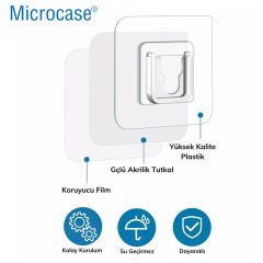 Microcase Güçlü Plastik  Yapışkanlı  Suya Dayanıklı Geçmeli Klips Eşya Sabitleme  Askılığı 1 Adet -Şeffaf AL4267
