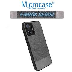 Microcase Xiaomi 11T Pro Fabrik Serisi Kumaş Desen Kılıf - Gri