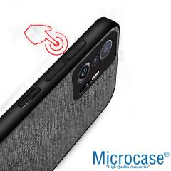 Microcase Xiaomi 11T Pro Fabrik Serisi Kumaş Desen Kılıf - Gri