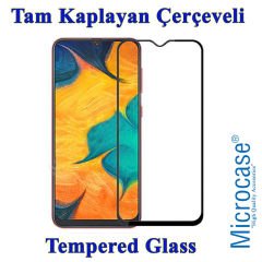 Microcase Samsung Galaxy M10s Ultra İnce 0.2 mm Soft Silikon Kılıf + Tam Kaplayan Çerçeveli Cam