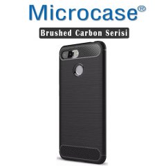 Xiaomi Mi 8 Lite Brushed Carbon Fiber Silikon TPU Kılıf + CAM