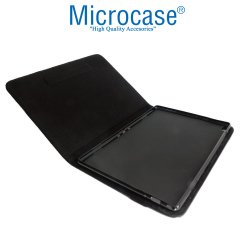 Microcase Lenovo Tab E10 TB-X104F Alfa Book Case PU Deri Standlı Kılıf - Siyah + Nano Esnek Ekran Koruma Filmi