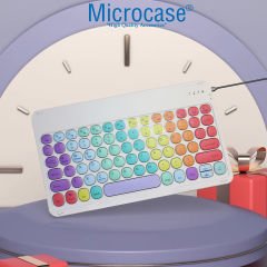 Microcase Tablet ve Telefonlar için Gökkuşağı Tasarım Bluetooth Klavye ve Mouse Set - AL5040 İNG