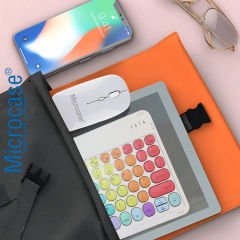 Microcase Tablet ve Telefonlar için Gökkuşağı Tasarım Bluetooth Klavye ve Mouse Set - AL5040 İNG