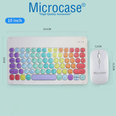 Microcase Tablet ve Telefonlar için Gökkuşağı Tasarım Bluetooth Klavye ve Mouse Set - AL5040 İNG