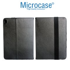Microcase Lenovo Tab E10 TB-X104F Alfa Book Case PU Deri Standlı Kılıf - Siyah + Nano Esnek Ekran Koruma Filmi