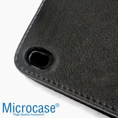 Microcase Lenovo Tab E10 TB-X104F Alfa Book Case PU Deri Standlı Kılıf - Siyah + Nano Esnek Ekran Koruma Filmi