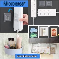 Microcase Güçlü Plastik  Yapışkanlı  Suya Dayanıklı Geçmeli Klips Eşya Sabitleme  Askılığı 2 Adet -Şeffaf AL4267
