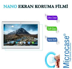 Microcase Lenovo Tab E10 TB-X104F Alfa Book Case PU Deri Standlı Kılıf - Siyah + Nano Esnek Ekran Koruma Filmi