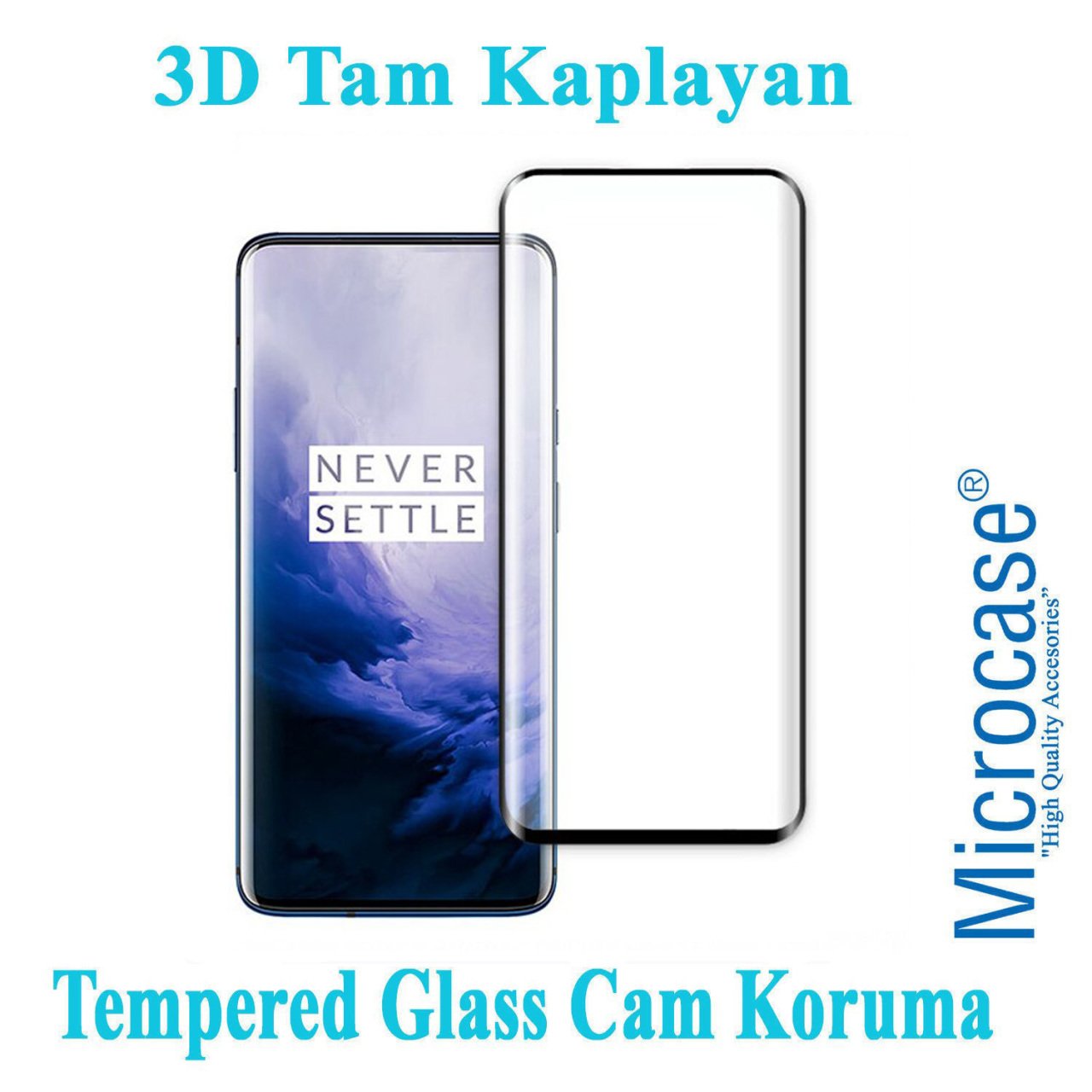 OnePlus 7 Pro 3D Curved Full Glue Tam Kaplayan Tempered Glass