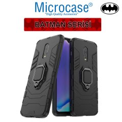 Microcase OnePlus 7 Batman Serisi Yüzük Standlı Armor Kılıf + Tempered Glass Cam Koruma (SEÇENEKLİ)