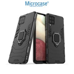 Microcase Samsung Galaxy M33 5G Batman Serisi Yüzük Standlı Armor Kılıf - Siyah
