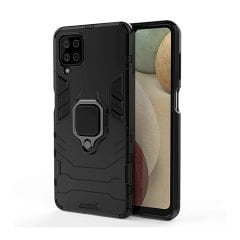 Microcase Samsung Galaxy M33 5G Batman Serisi Yüzük Standlı Armor Kılıf - Siyah