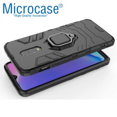 Microcase OnePlus 7 Batman Serisi Yüzük Standlı Armor Kılıf + Tempered Glass Cam Koruma (SEÇENEKLİ)