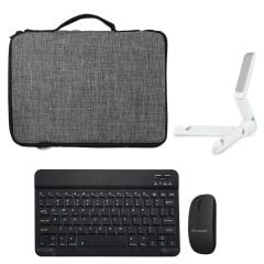 Microcase Lenovo Tab P10 10.1 TB-X705L TB-X705F Tablet Çanta + Bluetooth Klavye + Mouse + Tablet Standı - AL8112