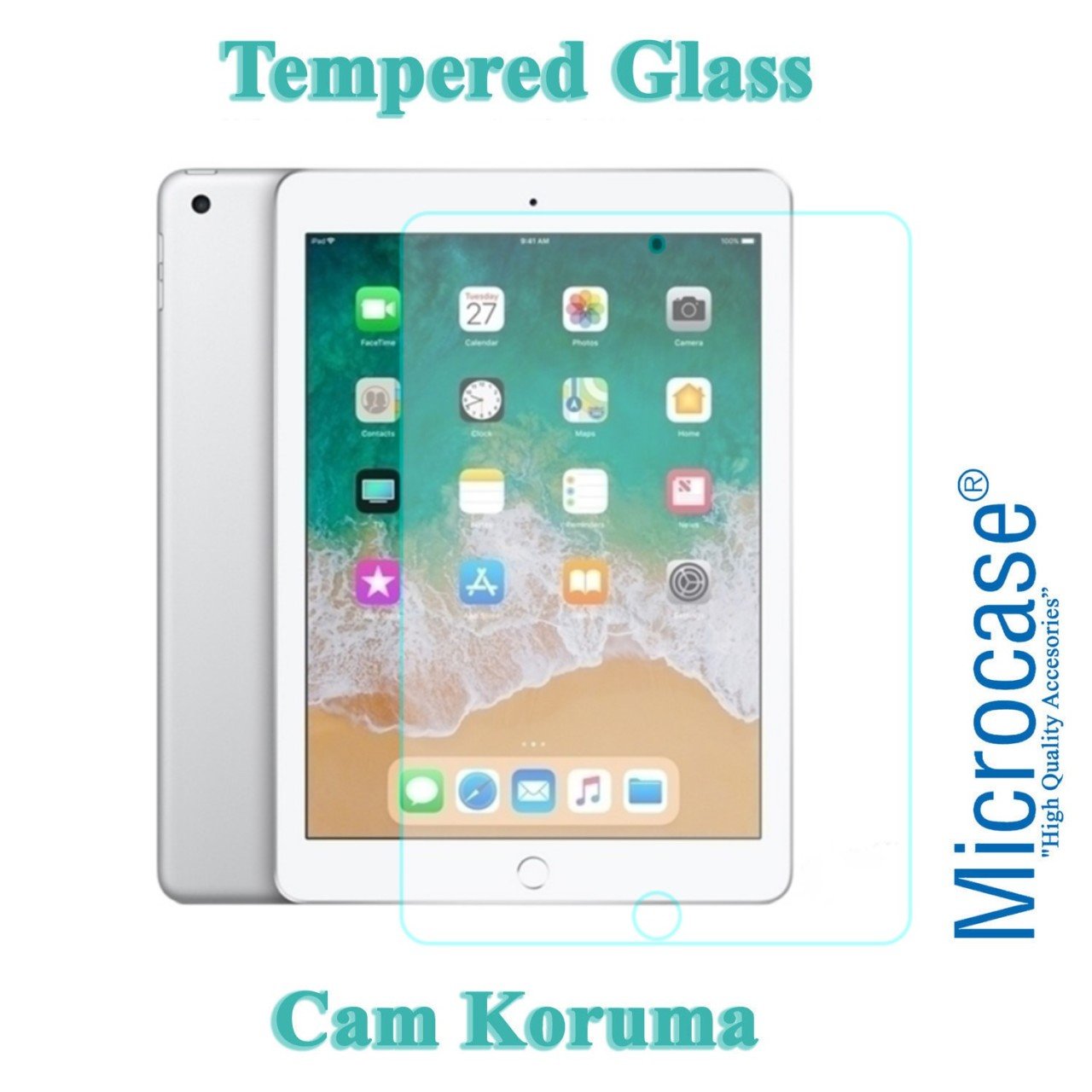 Apple iPad 6.Nesil 2018 9.7'' Tempered Glass Cam Koruma