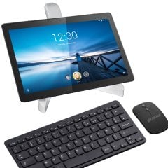Microcase TCL Tab 10 / Tab 10s / Tab 10L için Bluetooth Klavye (TR Sticker) + Bluetooth Mouse + Tablet Standı - AL2764