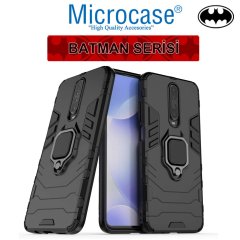 Microcase Xiaomi Redmi K30 Batman Serisi Yüzük Standlı Armor Kılıf - Siyah