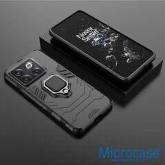 Microcase OnePlus Ace Pro - OnePlus 10T 5G Batman Serisi Yüzük Standlı Armor Kılıf - Siyah