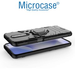 Microcase Xiaomi Redmi K30 Batman Serisi Yüzük Standlı Armor Kılıf - Siyah