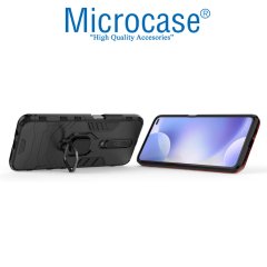 Microcase Xiaomi Redmi K30 Batman Serisi Yüzük Standlı Armor Kılıf - Siyah