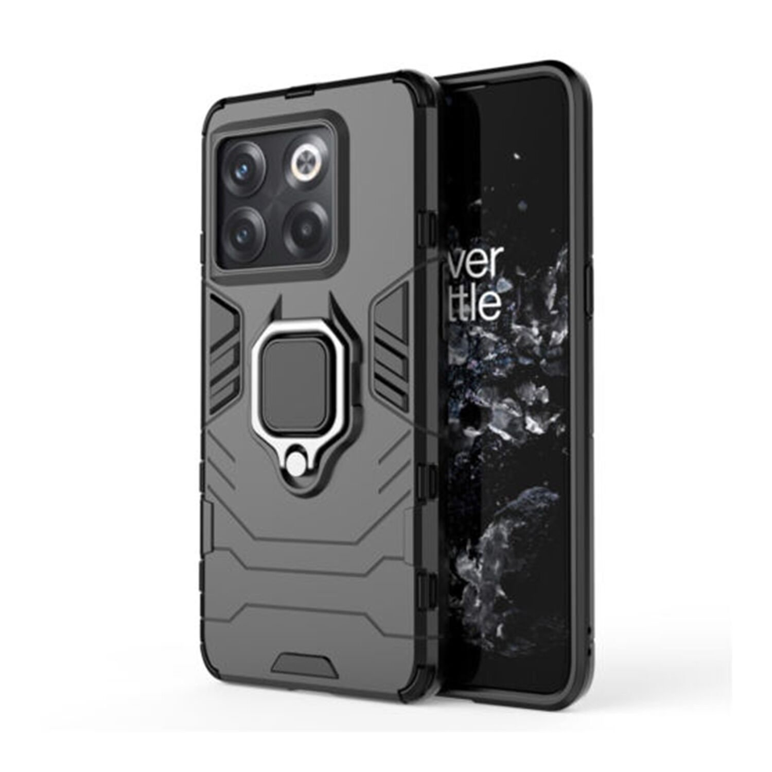 Microcase OnePlus Ace Pro - OnePlus 10T 5G Batman Serisi Yüzük Standlı Armor Kılıf - Siyah