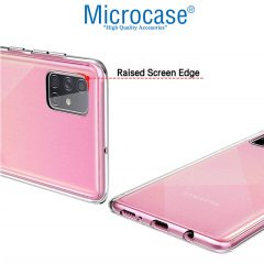 Microcase Samsung Galaxy A71 Ultra İnce 0.2 mm Soft Silikon Kılıf + Tam Kaplayan Çerçeveli Cam