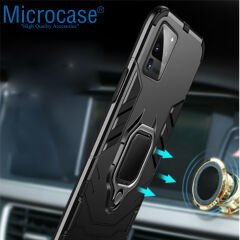 Microcase OnePlus Ace Pro - OnePlus 10T 5G Batman Serisi Yüzük Standlı Armor Kılıf - Siyah