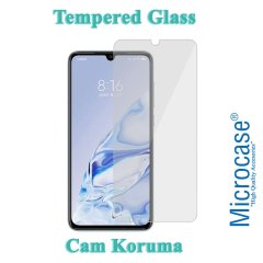 Microcase Xiaomi Mi 9 Pro Fabrik Serisi Kumaş ve Deri Desen Kılıf - Siyah + Tempered Glass Cam Koruma