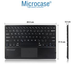 Microcase Tablet ve Telefonlar Için Şarjlı Touchpadli Türkçe Bluetooth Klavye 25 cm - AL2746 Siyah