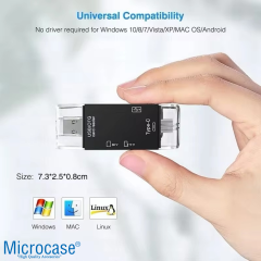 Microcase 6in1 Type-C To USB/Micro SD Card Reader Okuyucu Çevirici - AL5089