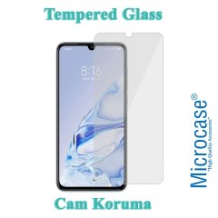 Microcase Xiaomi Mi 9 Pro Fabrik Serisi Kumaş ve Deri Desen Kılıf - Gri + Tempered Glass Cam Koruma