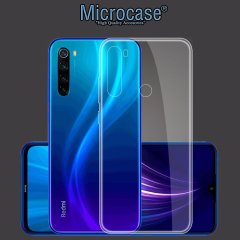Microcase Xiaomi Redmi Note 8 Ultra İnce 0.2 mm Soft Silikon Kılıf + Tam Kaplayan Çerçeveli Cam