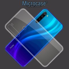 Microcase Xiaomi Redmi Note 8 Ultra İnce 0.2 mm Soft Silikon Kılıf + Tam Kaplayan Çerçeveli Cam